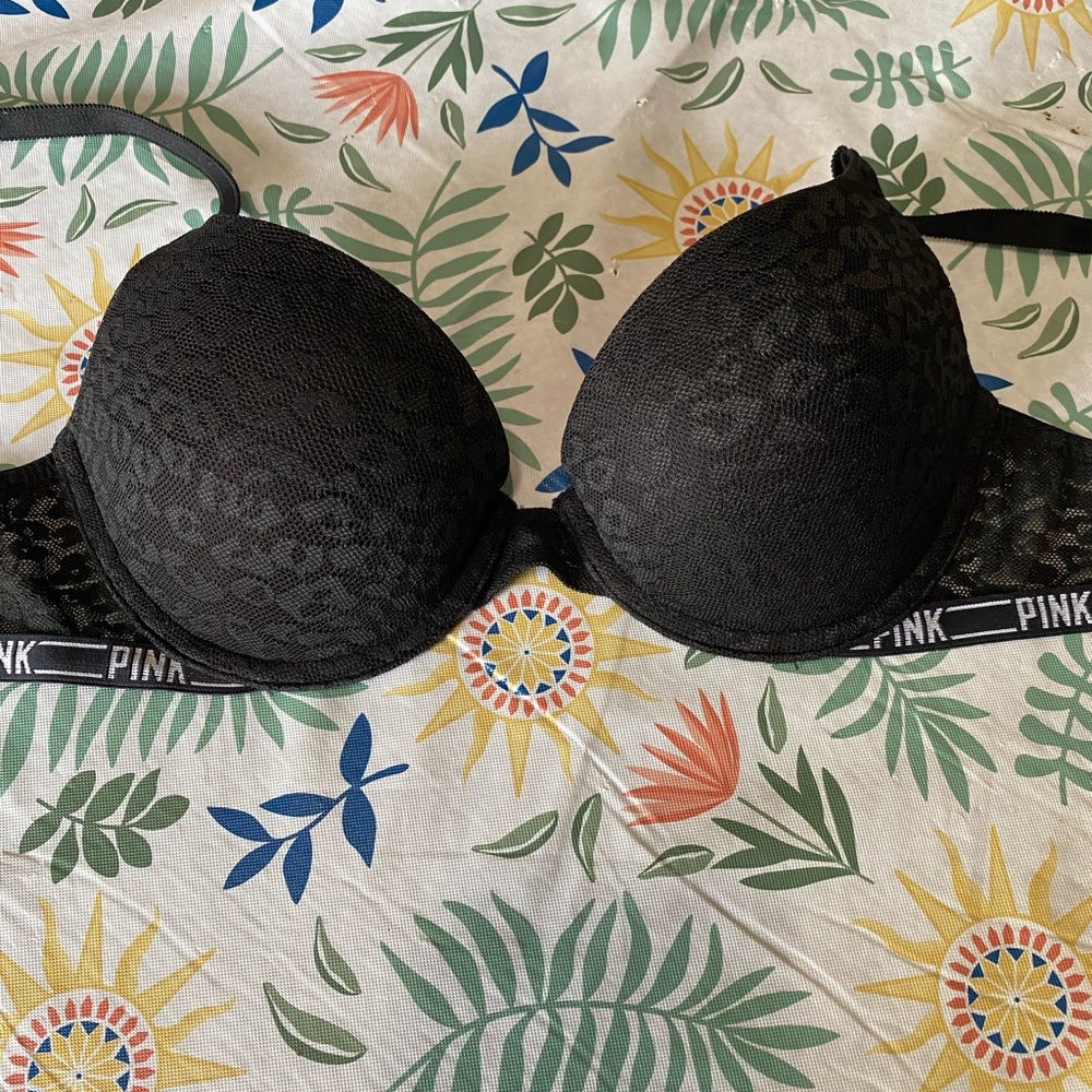 PINK Black Push Up Bra
